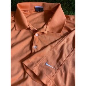 Nike Golf Polo Shirt Men XXL Orange Fit Dry Short Sleeve Lightweight Performance